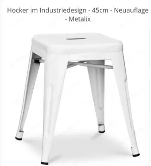 Metall Stühle weiss  [ Hocker]
