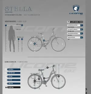 Licorne Bike Stella Premium City Bike ,26"Fahrrad für Mädchen und Damen 21 Gang-Schaltung 