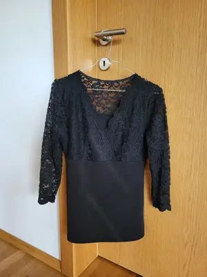 Oberteil schwarz glitzernd Bild 2
