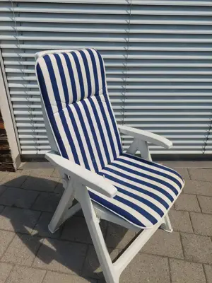 Gartenklappsessel Hochlehner verstellbar weiss