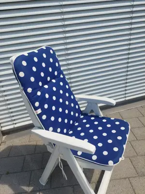 Gartenklappsessel Hochlehner verstellbar weiss Bild 2