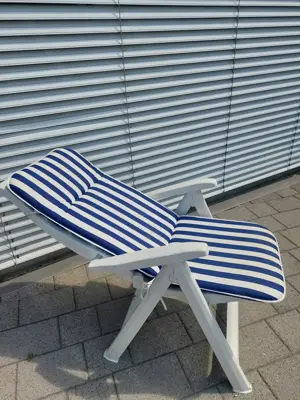 Gartenklappsessel Hochlehner verstellbar weiss Bild 3