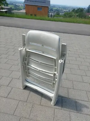 Gartenklappsessel Hochlehner verstellbar weiss Bild 5