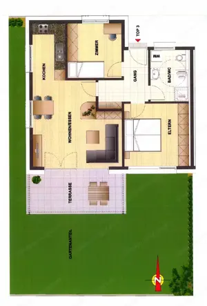 Moderne 3-Zimmer-Gartenwohnung in Dornbirn   frisch saniert mit Tiefgaragenplatz