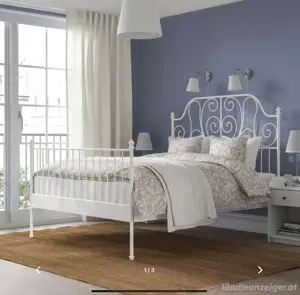 IKEA Bett "Leirvik" inkl. Lattenrost 140x200 cm