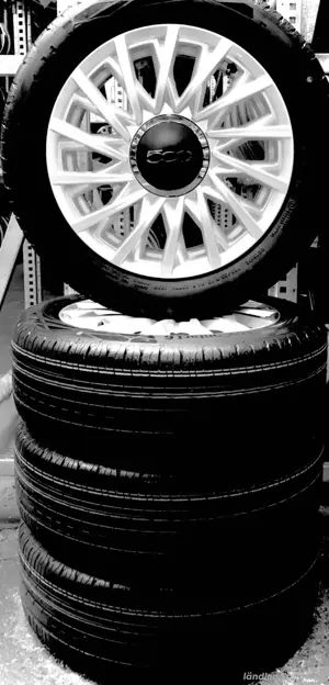4 Originale Fiat Sommerräder 4 Felgen 4 Reifen Bridgestone 185 55 R15 Fiat 500