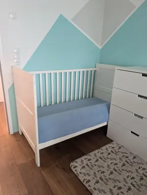 Gitterbett  - weiß inkl. Matratze Bild 3