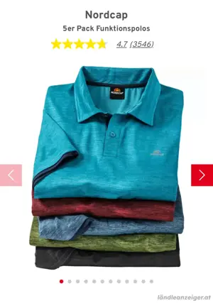 Neue Nordcap Funktionspoloshirts XXXL im 5er Pack (5er Pack Preis)