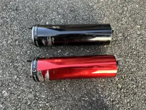 Verkaufe 2x Voca Endschalldämpfer Rot Schwarz (Moped 50ccm) Bild 2