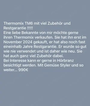Thermomix TMX wie neu mit Garantie+Gemüsestyler Bild 2