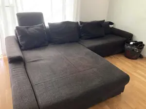 Couch dunkelgrau schwarz Bild 2