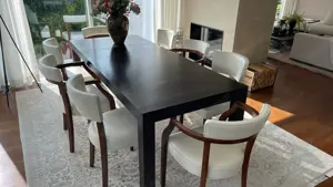 Wohnzimmertisch mit 8 Ledersessel und 4 Barhocker Bild 4
