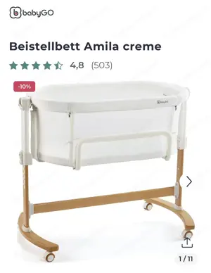 Beistellbett Amila Creme BabyGo zu verkaufen 