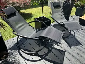 Liegestuhl 2 x, schwarz Bild 2