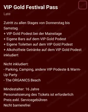  1x ELF VIP GOLD TICKET ZU VERGEBEN   wegen plötzlicher Baby-Bombe!  Bild 3