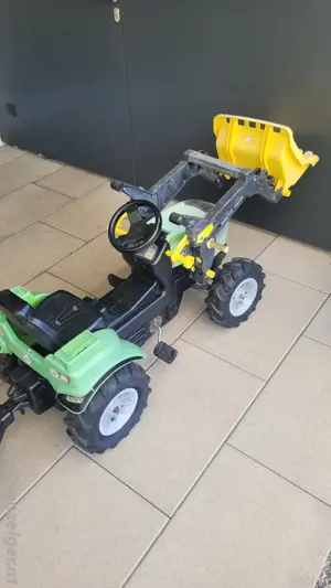 Trettraktor Deutz Agatron mit Lufträder Rolly Toys u Anhänger Rolly Container Bild 3