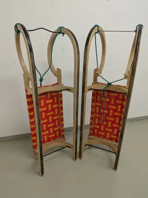 2x Rodel - Holzschlitten TOP ZUSTAND Bild 2