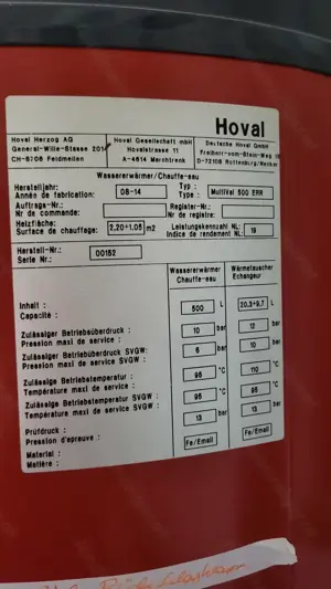 Solarboiler Hoval 500L GRATIS Bild 3
