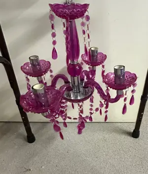 Kronleuchter Lampe Luster 4-flammig pink