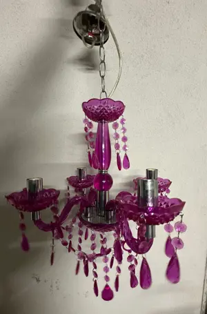 Kronleuchter Lampe Luster 4-flammig pink Bild 2