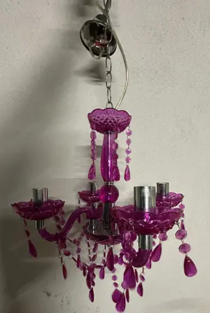Kronleuchter Lampe Luster 4-flammig pink Bild 3