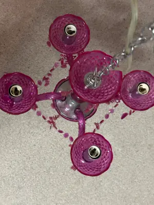 Kronleuchter Lampe Luster 4-flammig pink Bild 4