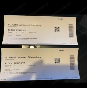 2x SC Austria Lustenau - FC Augsburg Tickets 19.7. 25