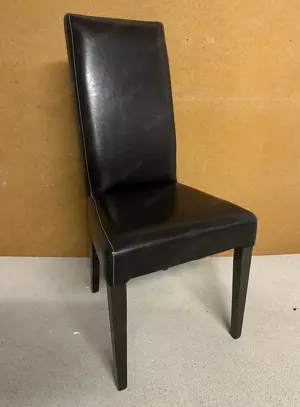 4 x Hochlehner Leder Holz schwarz sg. Zustand
