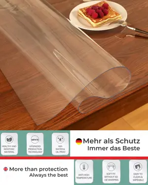 Artwelt Premium transparente Tischfolie   Nach Maß gefertigt & direkt mit DHL geliefert  Bild 4