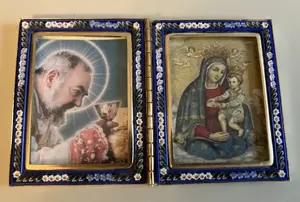 Diptychon mit Padre Pio und Muttergottes klein