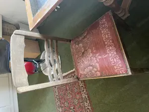 Wunderbarer Antiker Esstisch ausziehbar mit 2 Stühlen Bild 6