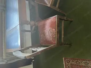 Wunderbarer Antiker Esstisch ausziehbar mit 2 Stühlen Bild 5