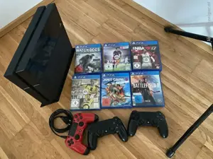 Playstation 4 mit 3 Controllern und 6 (alten) Spielen