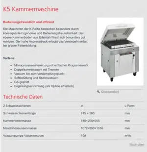 VC999 K5 Vakuum Maschine, Fleischer , Metzger Bild 6