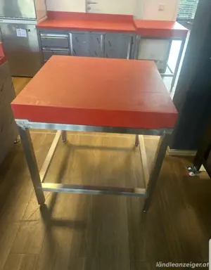 Edelstahl Hackklotz 80cm Schneidbrett Metzgerei Gastro