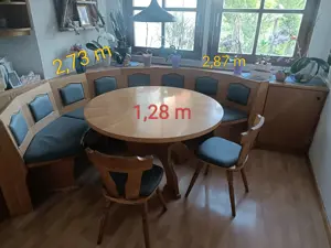 Rundbank Eiche Massiv Holz 