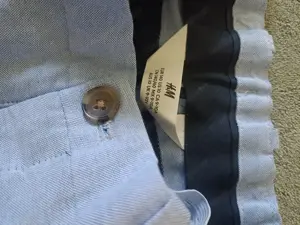 Kinderstoffhose hellbau weiß, Größe 140 Bild 2