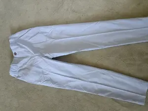 Kinderstoffhose hellbau weiß, Größe 140 Bild 3