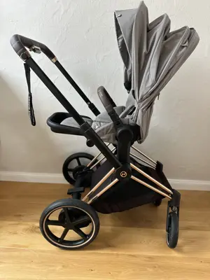 Cybex e-Priam Kombi-Kinderwagen in Rosegold   Mirage Grey