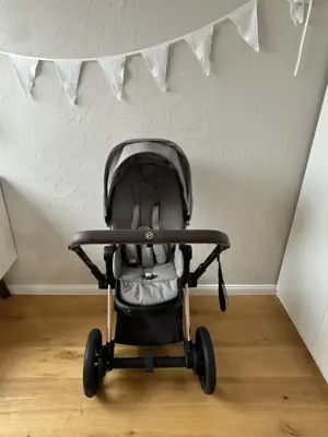 Cybex e-Priam Kombi-Kinderwagen in Rosegold   Mirage Grey Bild 3