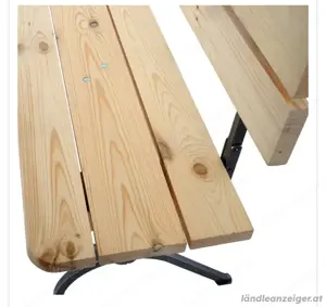 2 Gartenbänke 180 cm mit Lehne   massiv, klappbar Bild 3
