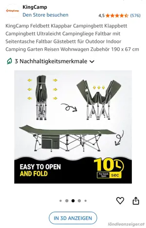 KingCamp Campingbett Klappbett Bild 3