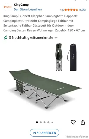 KingCamp Campingbett Klappbett