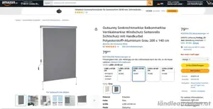 Balkonmarkise  Vertikalmarkise Sichtschutz