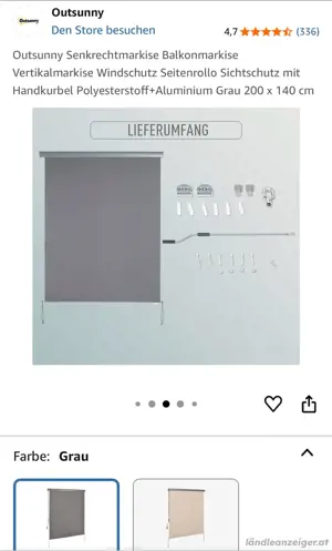 Balkonmarkise  Vertikalmarkise Sichtschutz Bild 5