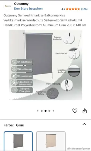 Balkonmarkise  Vertikalmarkise Sichtschutz Bild 4