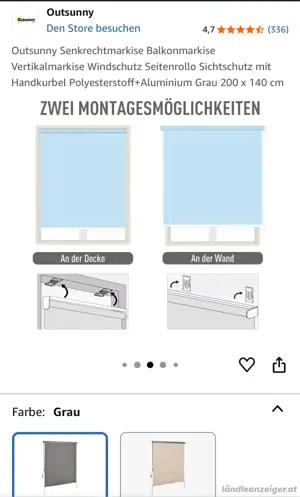 Balkonmarkise  Vertikalmarkise Sichtschutz Bild 3