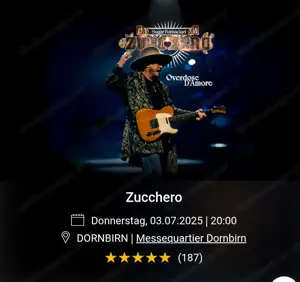2 x Tickets für "Zucchero" um 140,- statt 160,-