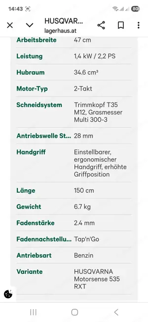 Motorsense Trimmer Husqvarna  Bild 2