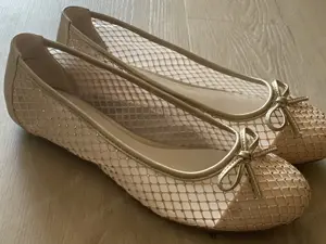 Ballerina, Gr 37, beige mit Glitzer